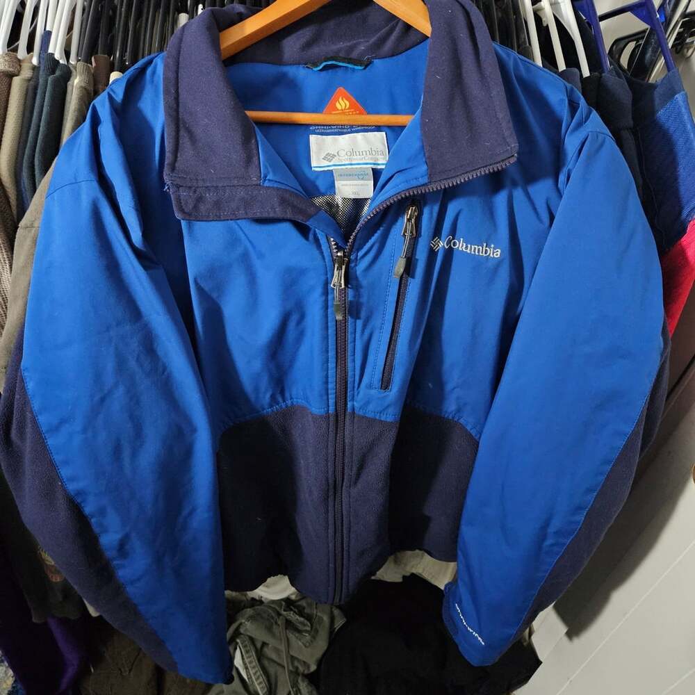Columbia Interchange Jacket Size XXL Blue Fleece Lined